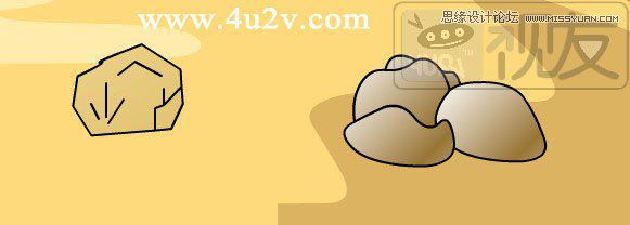 Flash繪制卡通風格的石頭和山脈,PS教程,思緣教程網(wǎng)