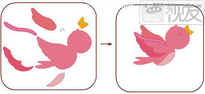 Flash教程:制作卡通風(fēng)格的飛舞小鳥,PS教程,思緣教程網(wǎng)